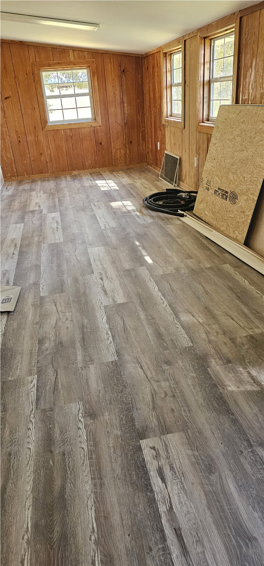 Finished wood-accent room before furnishing