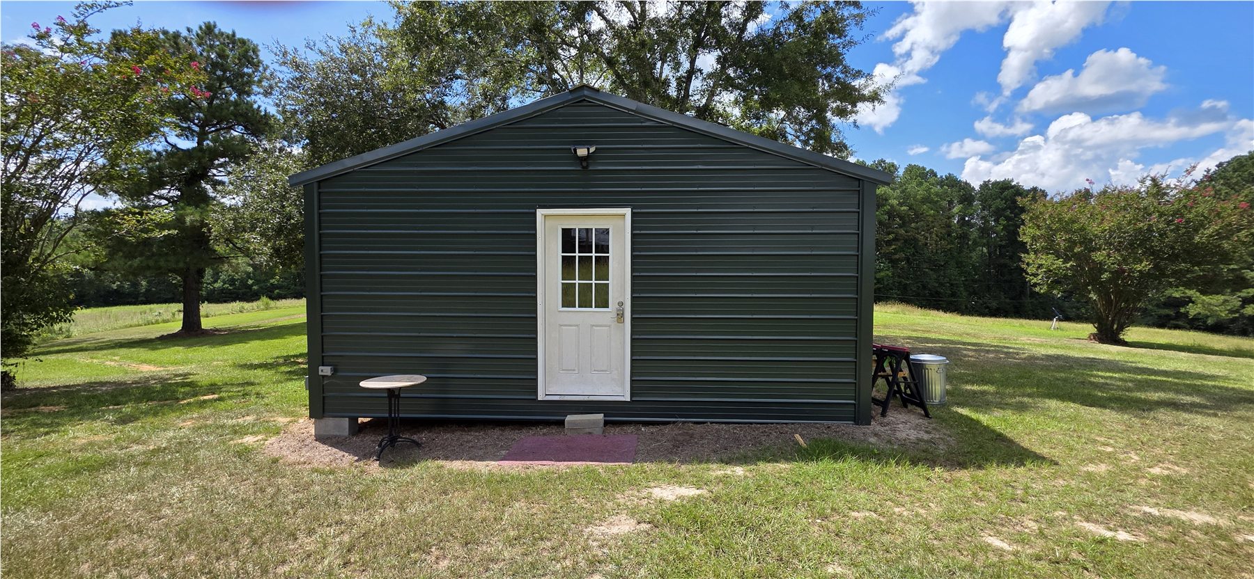 Finished tiny-house rear exterior